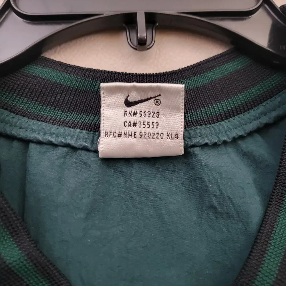 Vtg 90s Nike Pullover Windbreaker Jacket Sweatshirt Running Jogging XL Green
